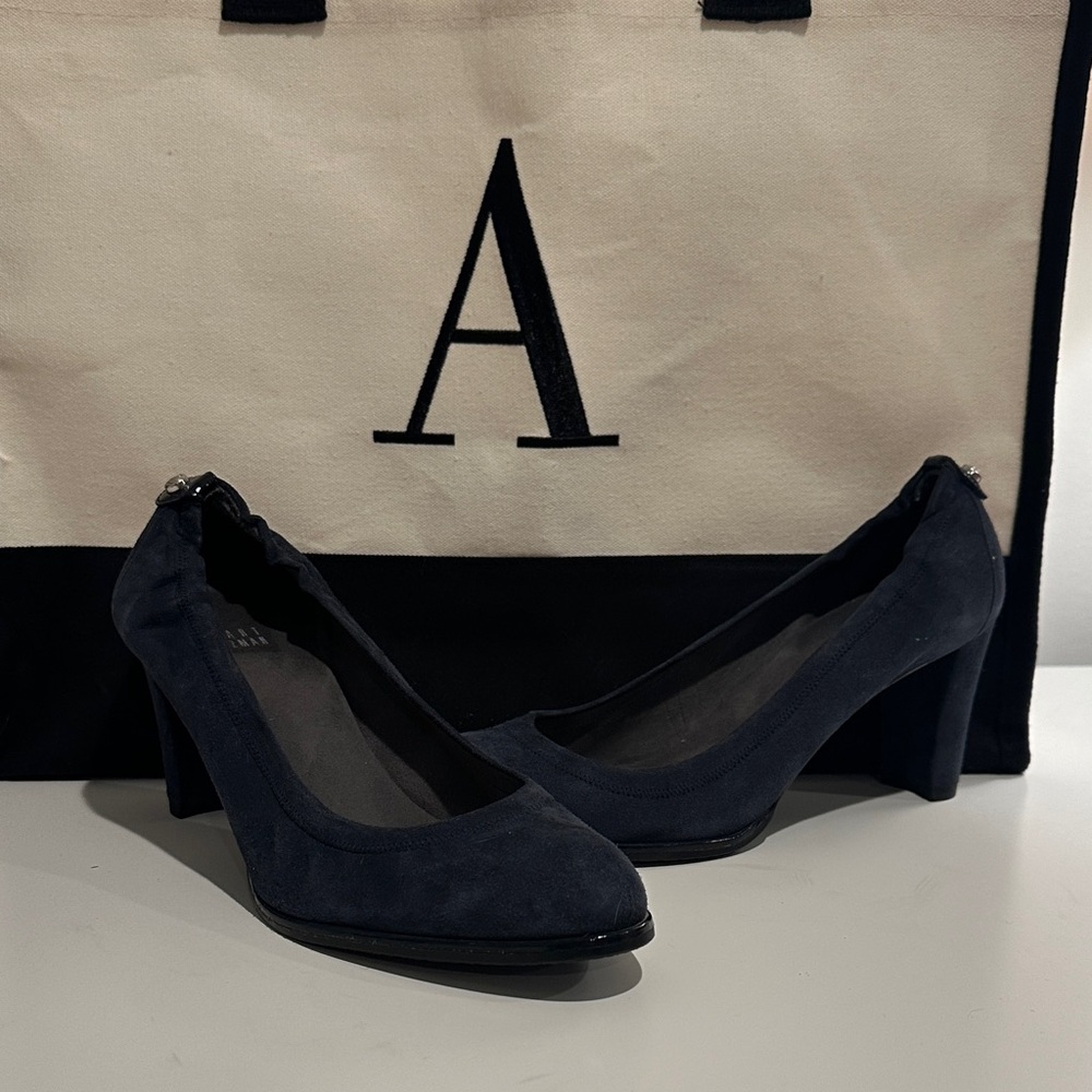 Stuart Weitzman Navy Blue Heels Size 8